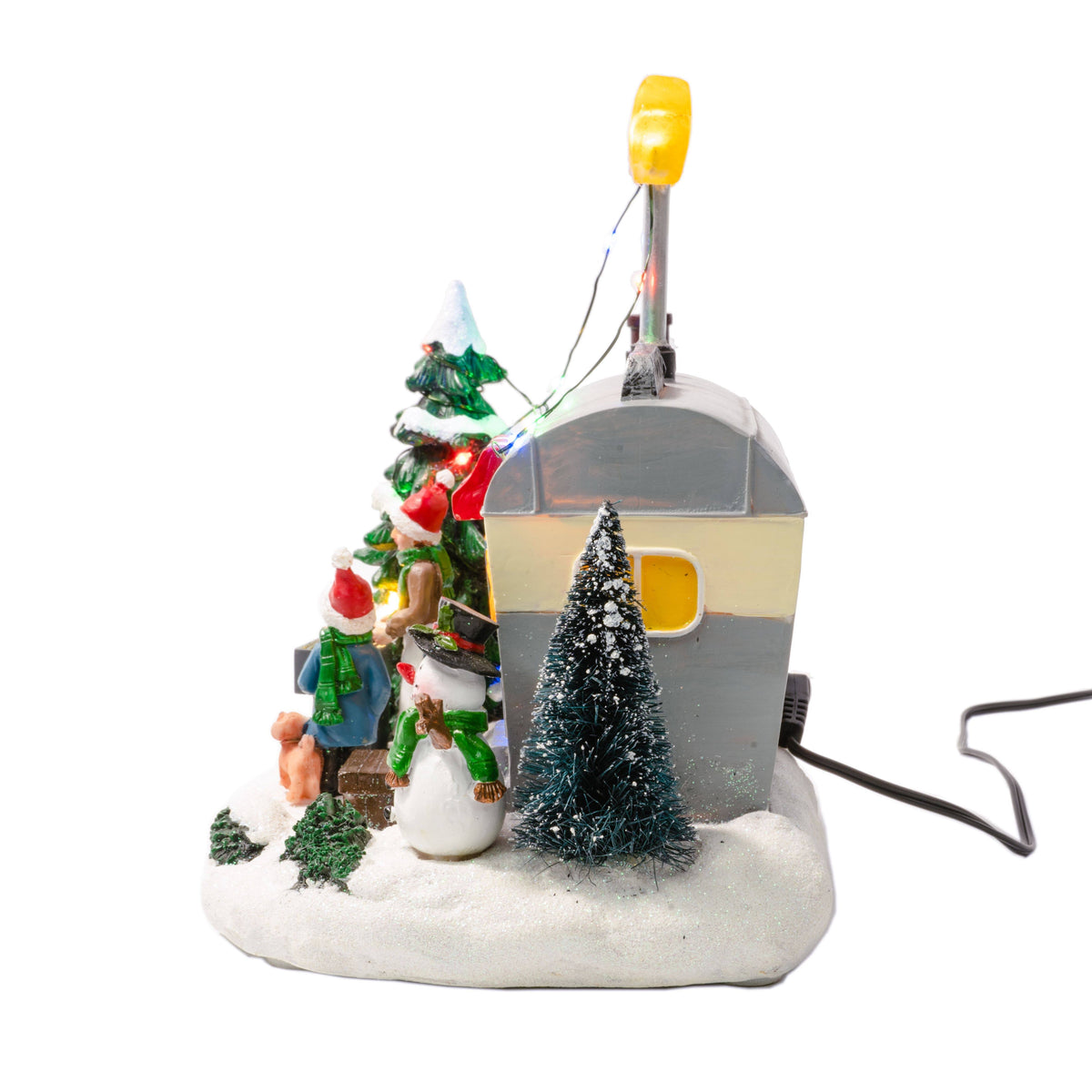 Grey Polyresin LED Christmas Camper H2972