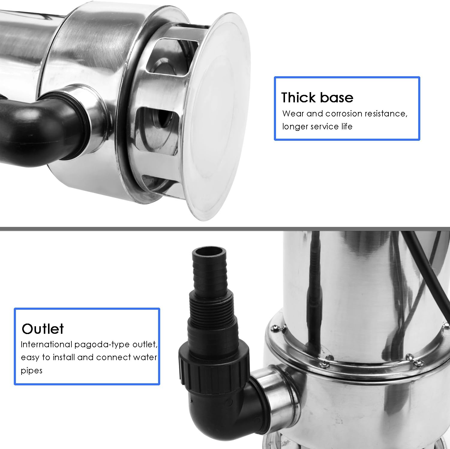 1.5 HP Stainless Steel Submersible Sump Pump with 15ft Cable and Float Switch G387