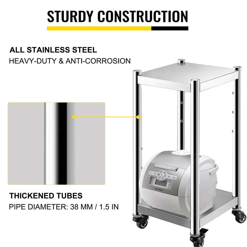 Rice Warmer Stand 14" with Wheels Two Brakes B202