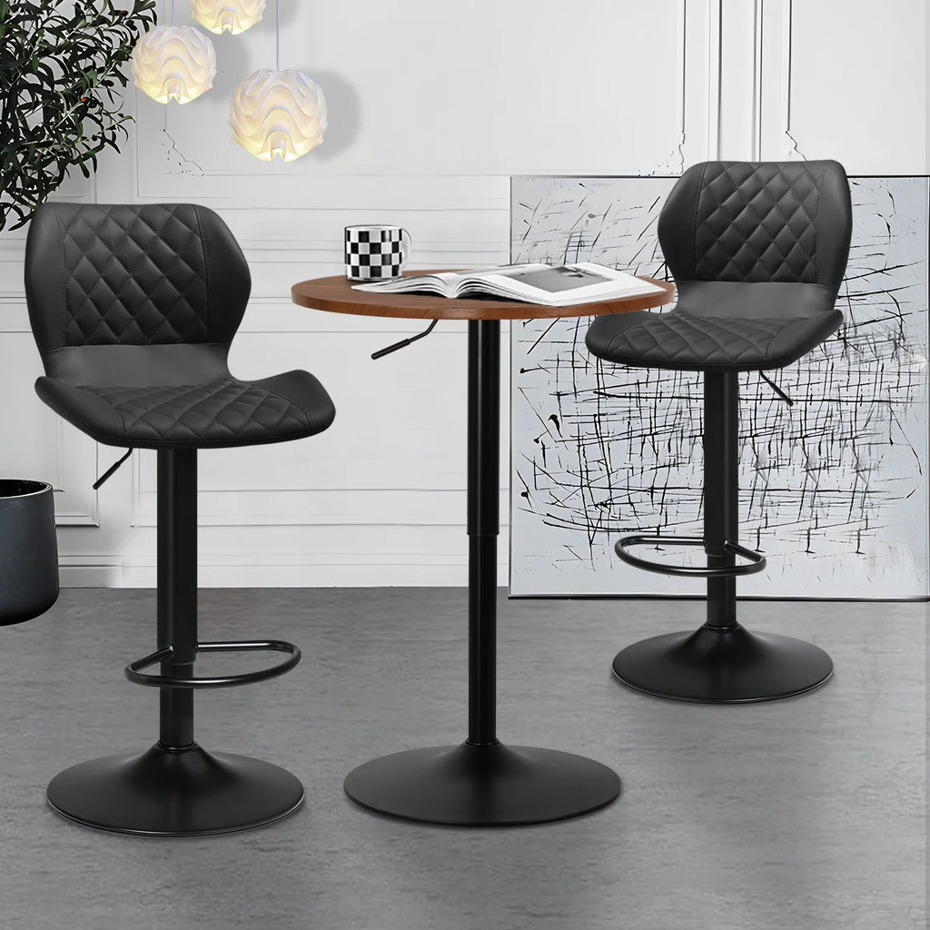 3 Piece Bar Table and Chair Set with Rotatable Tall Bistro Stools K68016