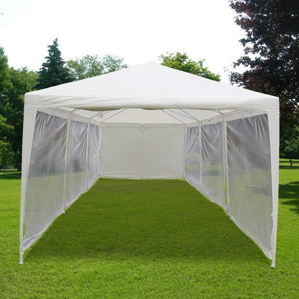 10'x30' White Canopy Tent with Mesh Side Wall Y19479