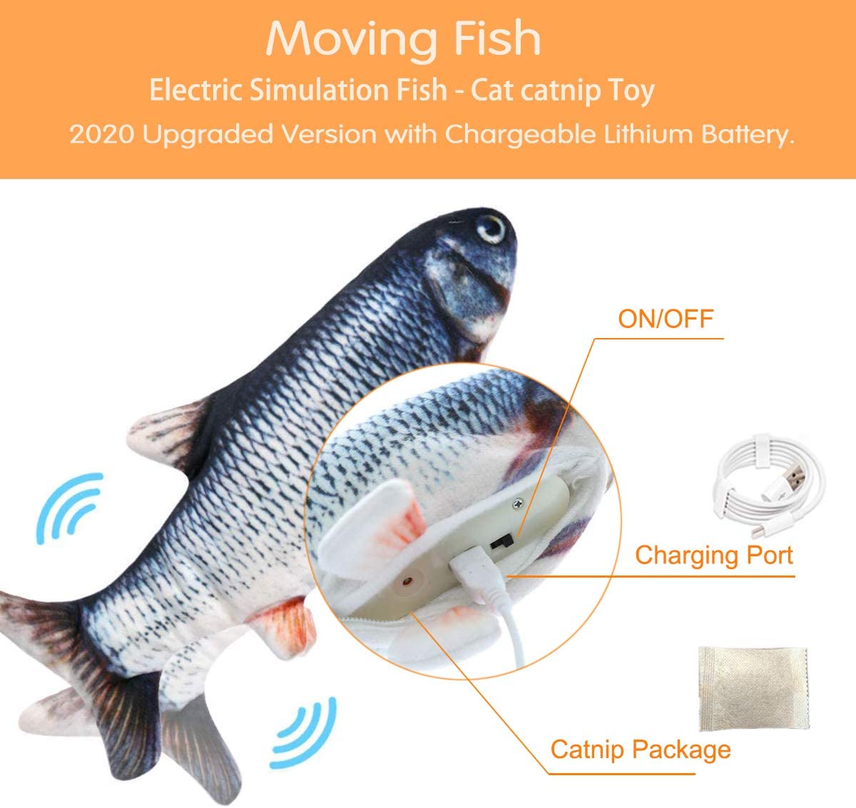 Realistic Flopping Fish Catnip Toy S1160