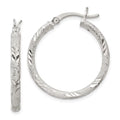925 Sterling Silver Hinged Hoop Earrings L9712