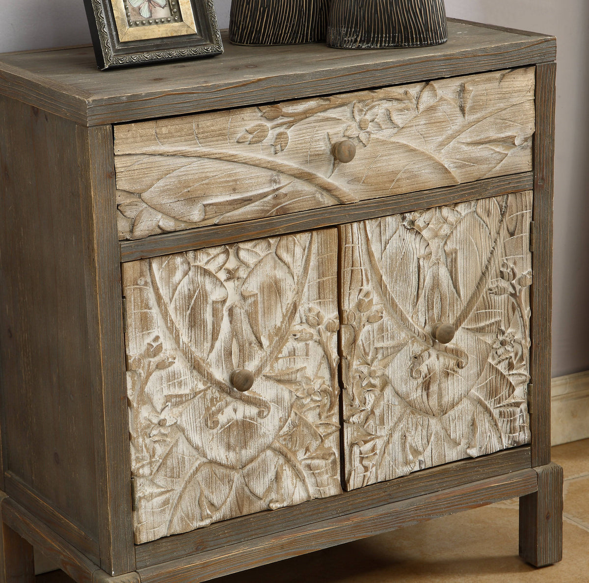Natural One Drawer Two Door Cabinet G914089