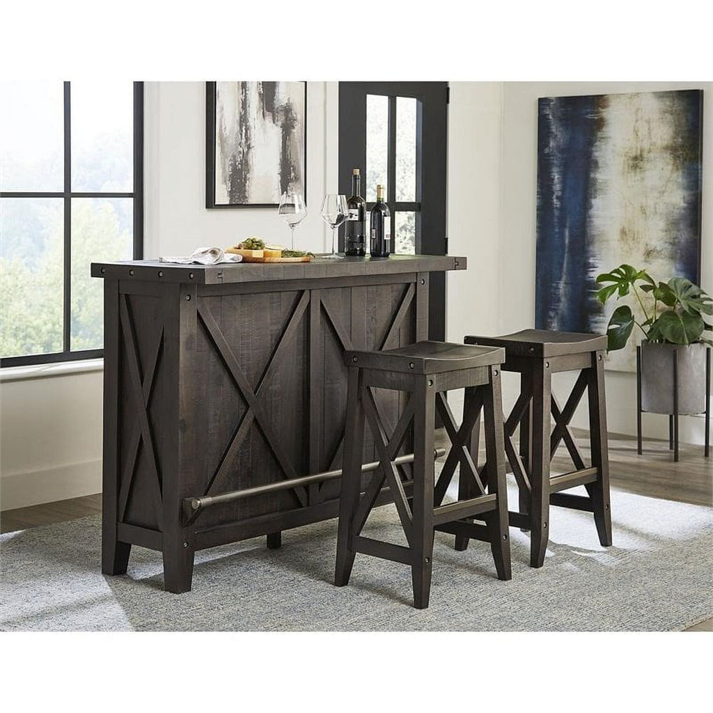 2 Piece Solid Wood Bar Stool Set M164