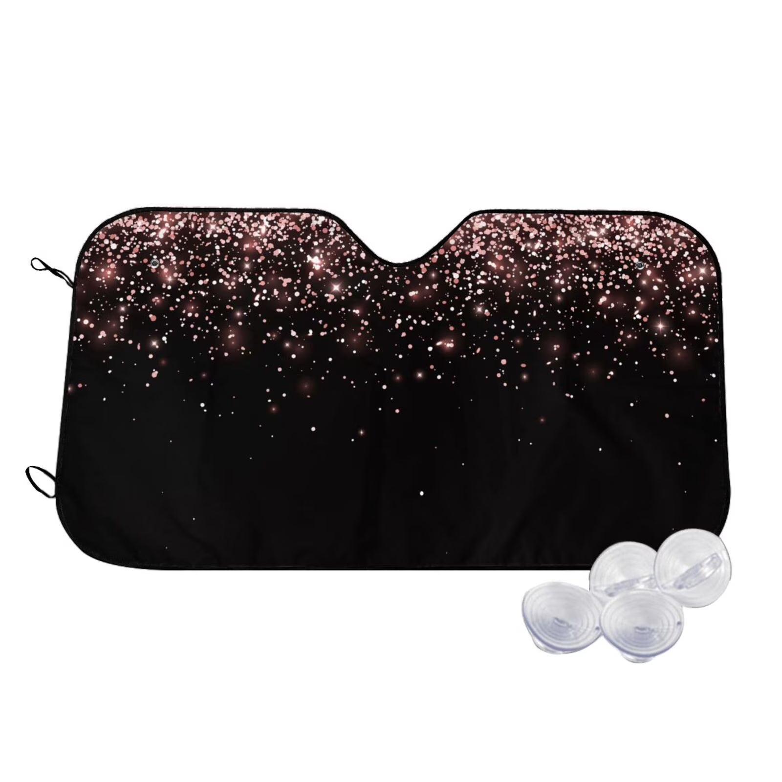 Rose Gold Glitter Windshield Sun Shade for Car Front Window T48759