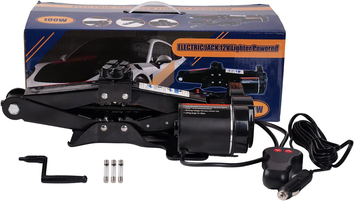 2 Ton 12V Electric Car Jack Kit Black Pack of 2 P9895