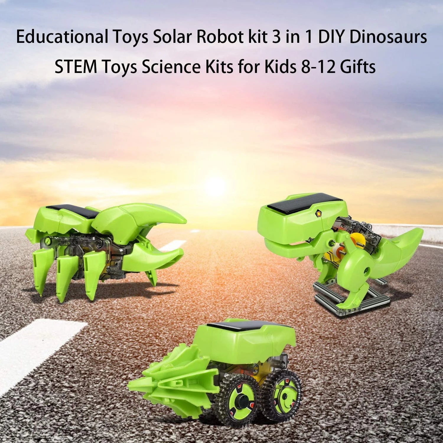 3-in-1 Solar Robot Kit DIY Dinosaurs Science Kits Toys I67816