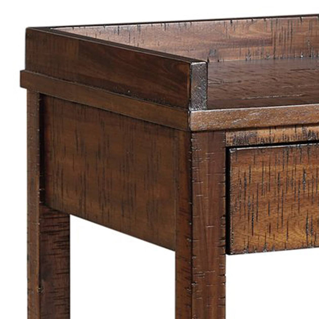 Brown 2 Drawers Wooden Printer Stand with Casters E79117