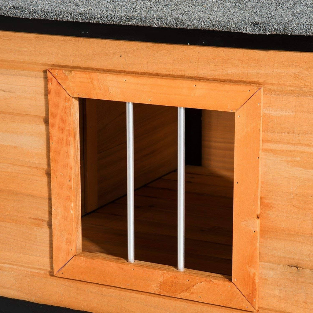 Covered Elevated Dog House with Porch D76952