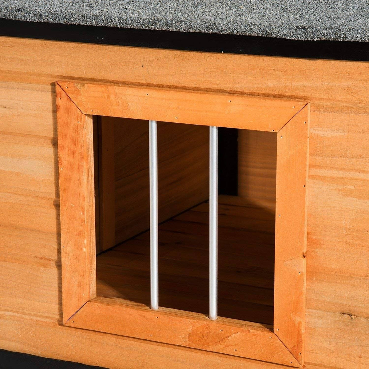 Covered Elevated Dog House with Porch D76952