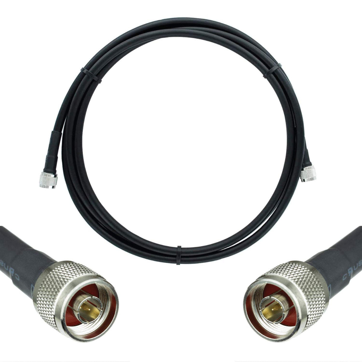 100ft Ultra Low Loss Coaxial Cable 50ohm N Male to N Male Black L216672