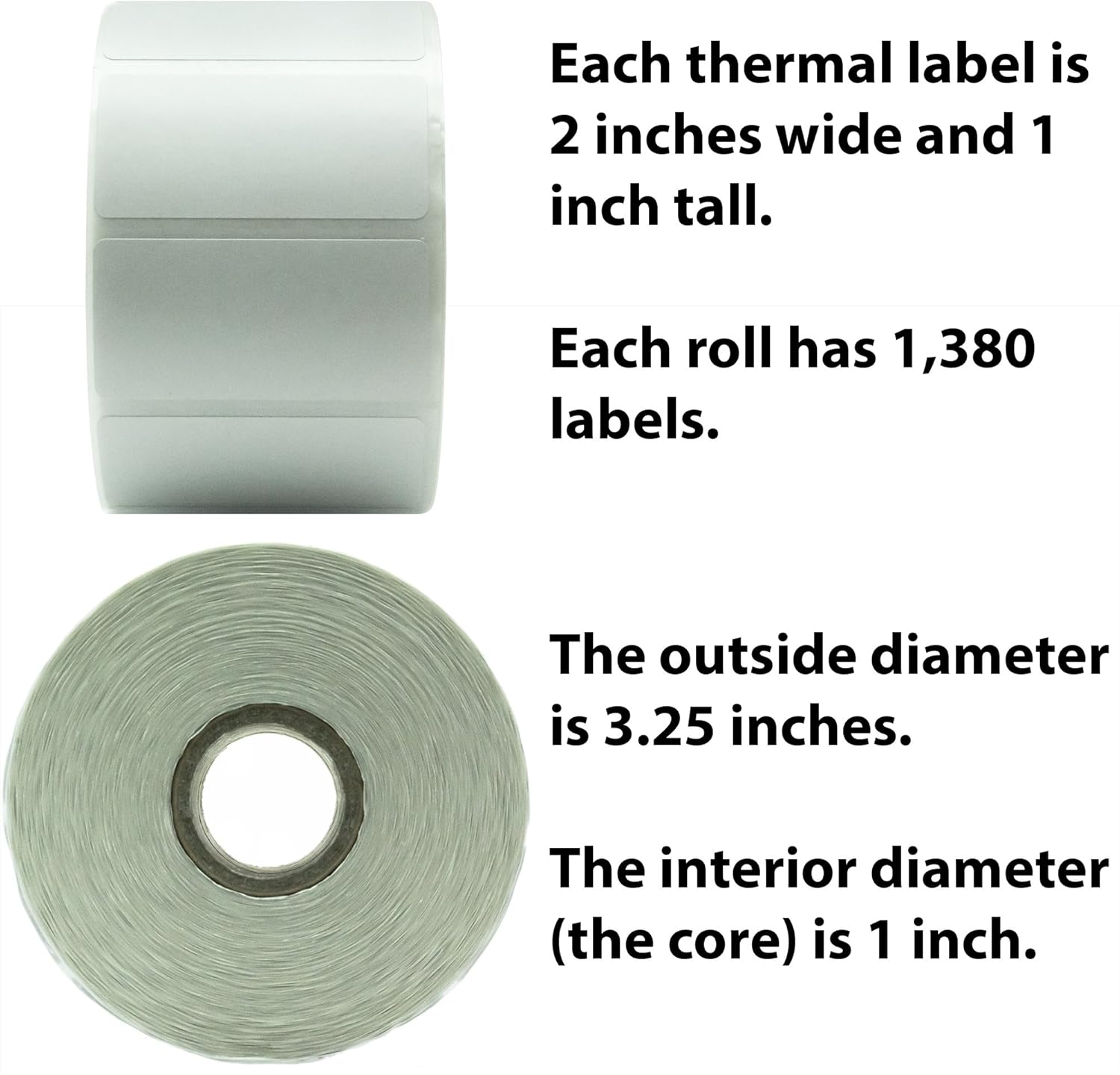 2x1 Direct Thermal Label 12 Pack Perforated Self-Adhesive Stickers M9005