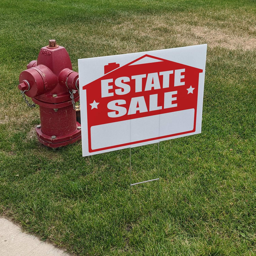 Estate Sale Yard Sign Kit, 24" W x 18" H CoroPlast, Double-Sided, Pack of 2 F716101
