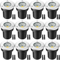 12 Pack 7W Warm White LED Ground Lights with 24 Connectors O152020