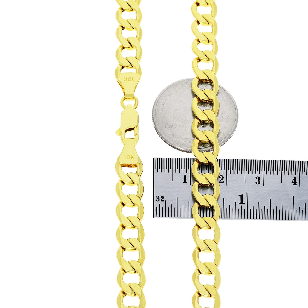 10k Yellow Gold 8mm Cuban Link Chain Bracelet X6676