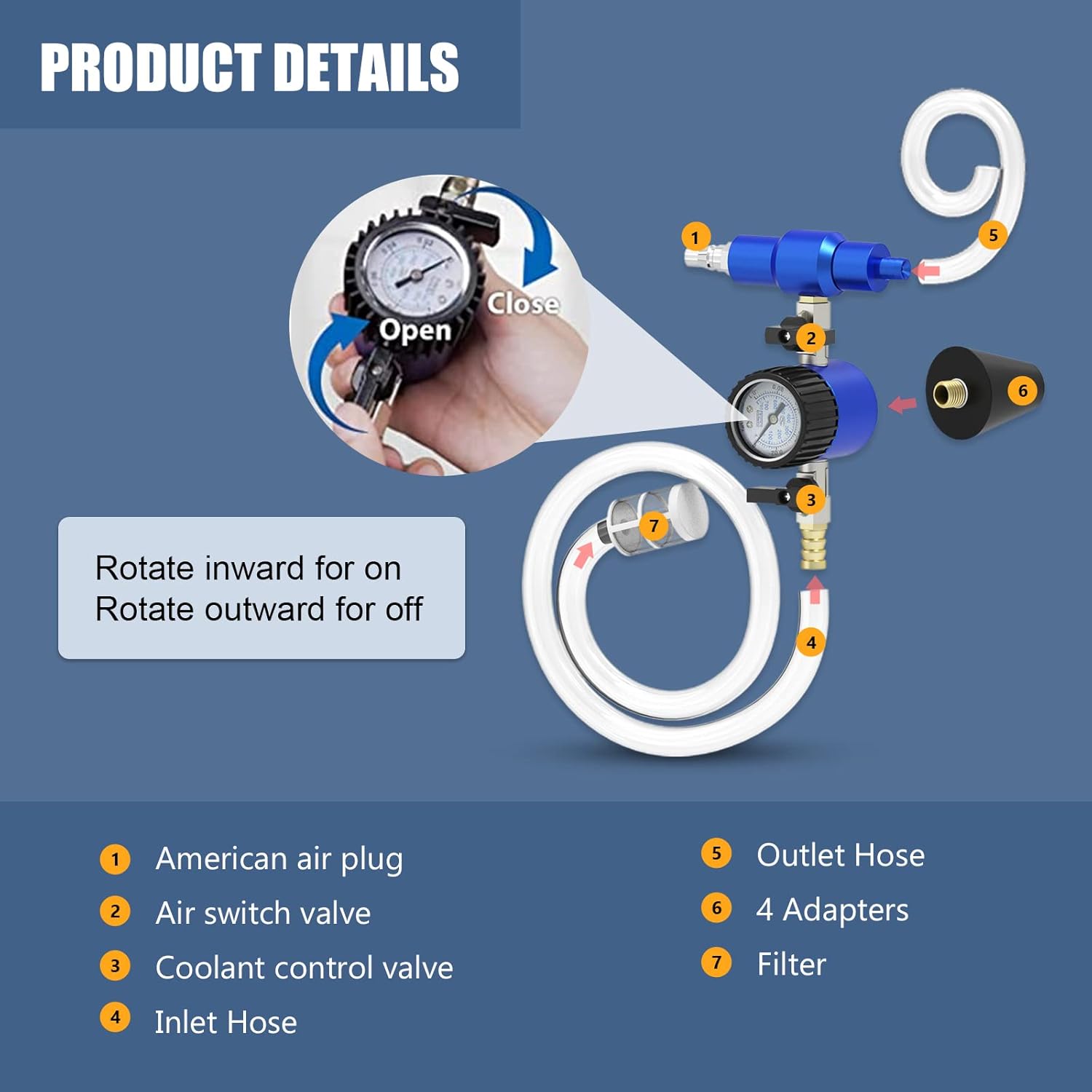 Coolant Vacuum Pressure Tester Filling Kit with Air Connector, Pack of 2 W83362