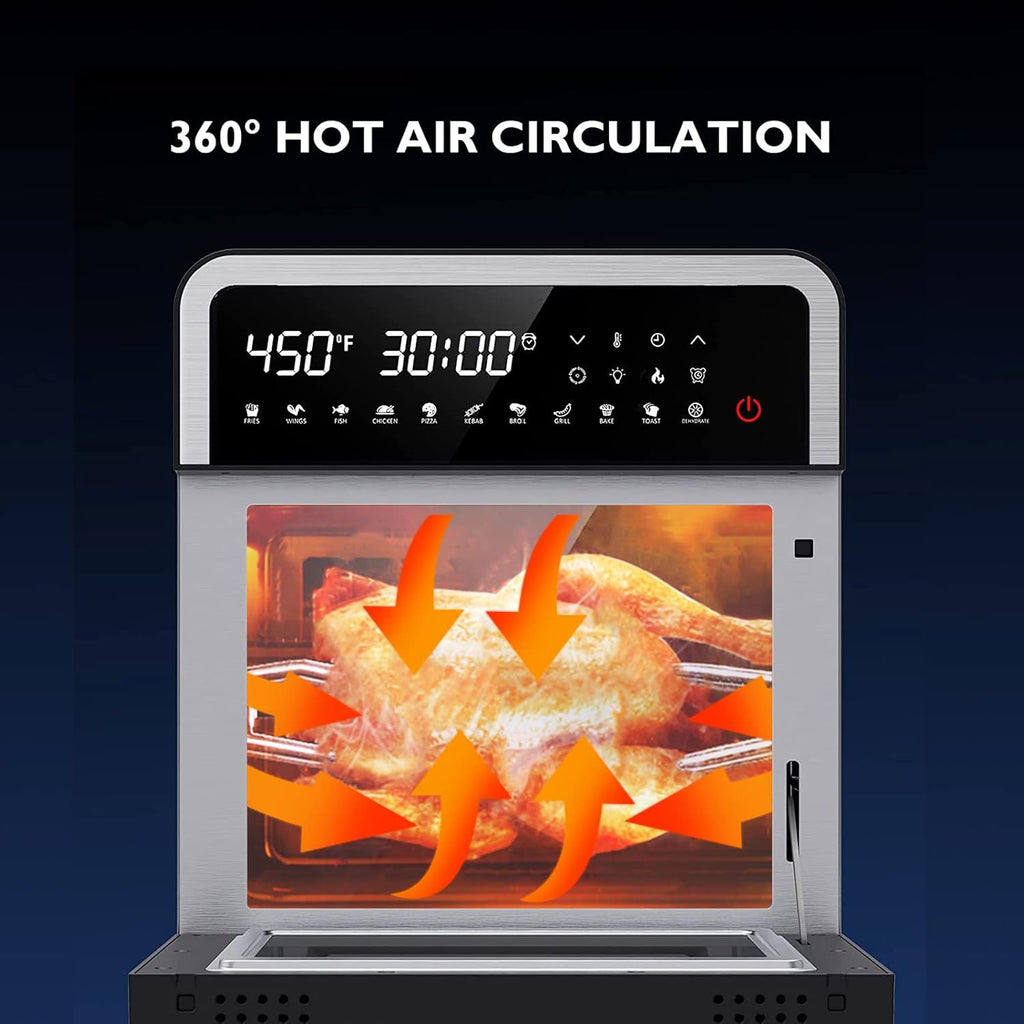 14-in-1 Stainless Steel Air Fryer Toaster Oven with Rotisserie Dehydrator H2800