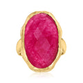 25.00 Carat Pink Quartz Ring in 18kt Gold Over Sterling C47925
