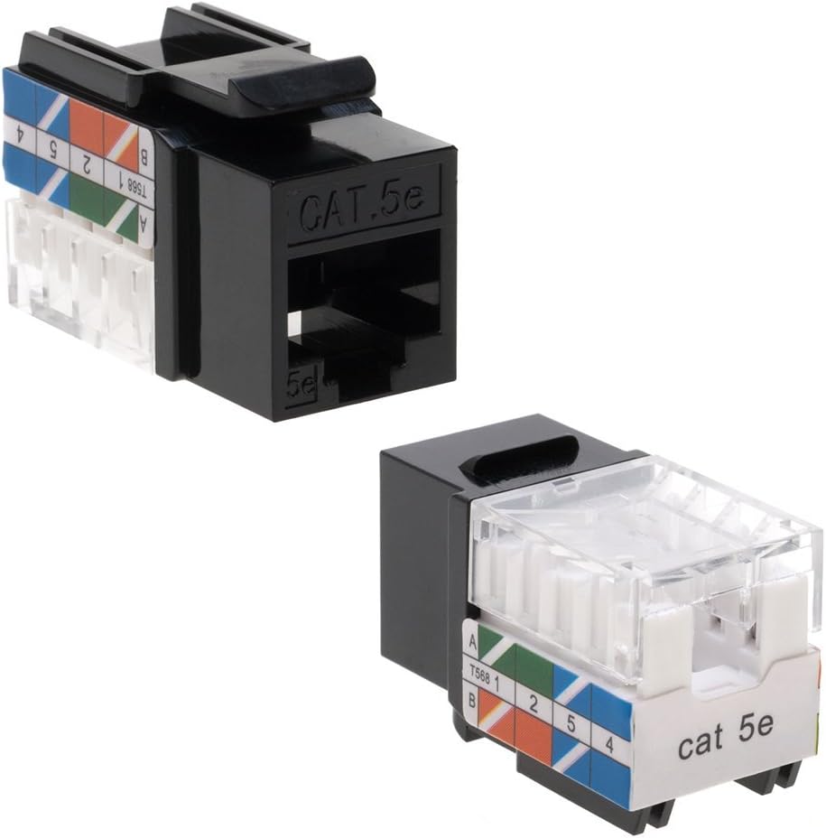 Cat5e RJ45 Punch-Down Keystone Jack Black (50) B513