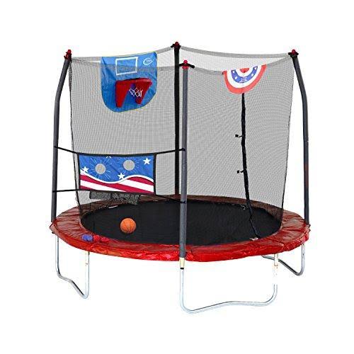 8-Feet Trampoline with Safety Enclosure and Basketball Hoop B311