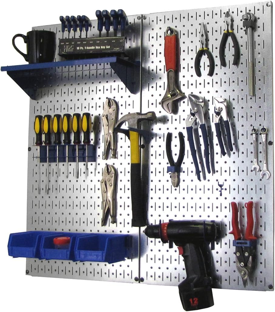 Black Pegboard Tool Storage Kit with White Accessories F46117