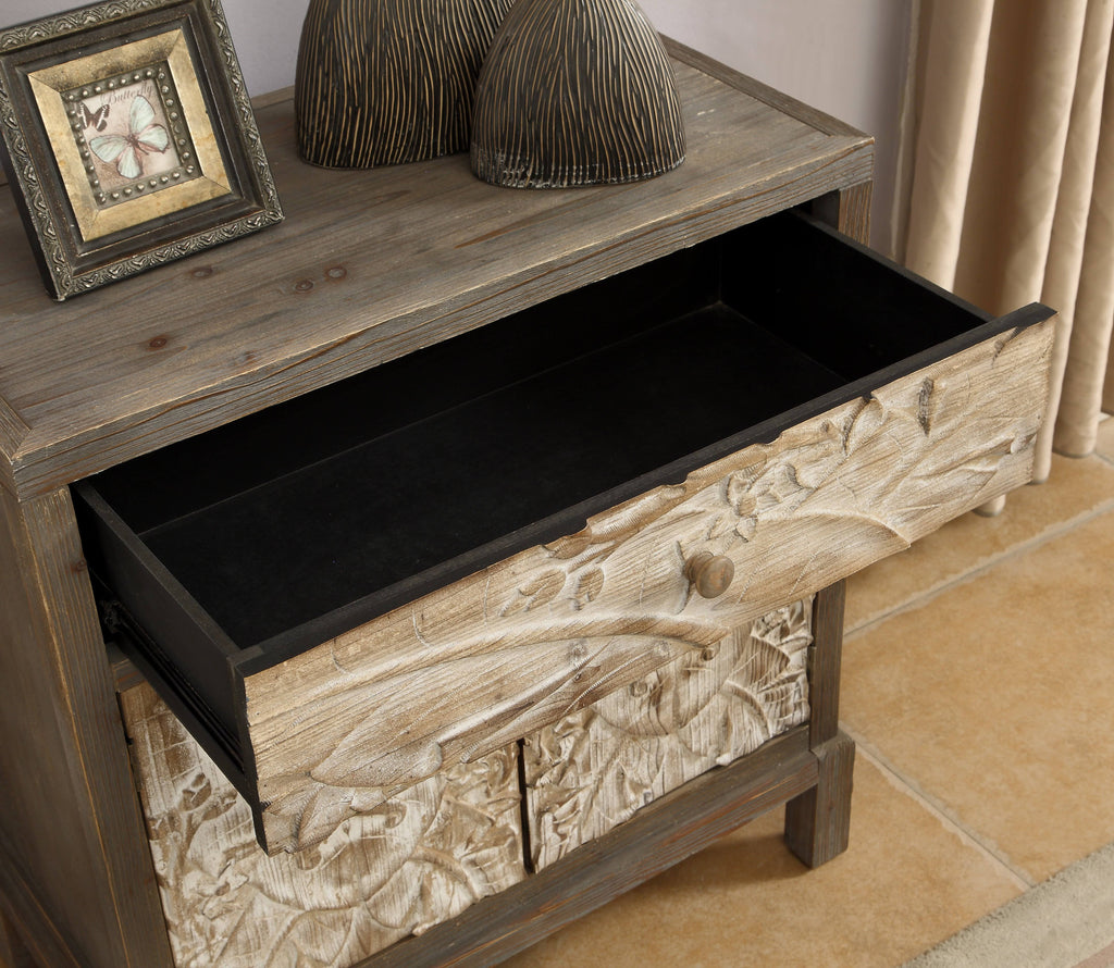 Natural One Drawer Two Door Cabinet G914089