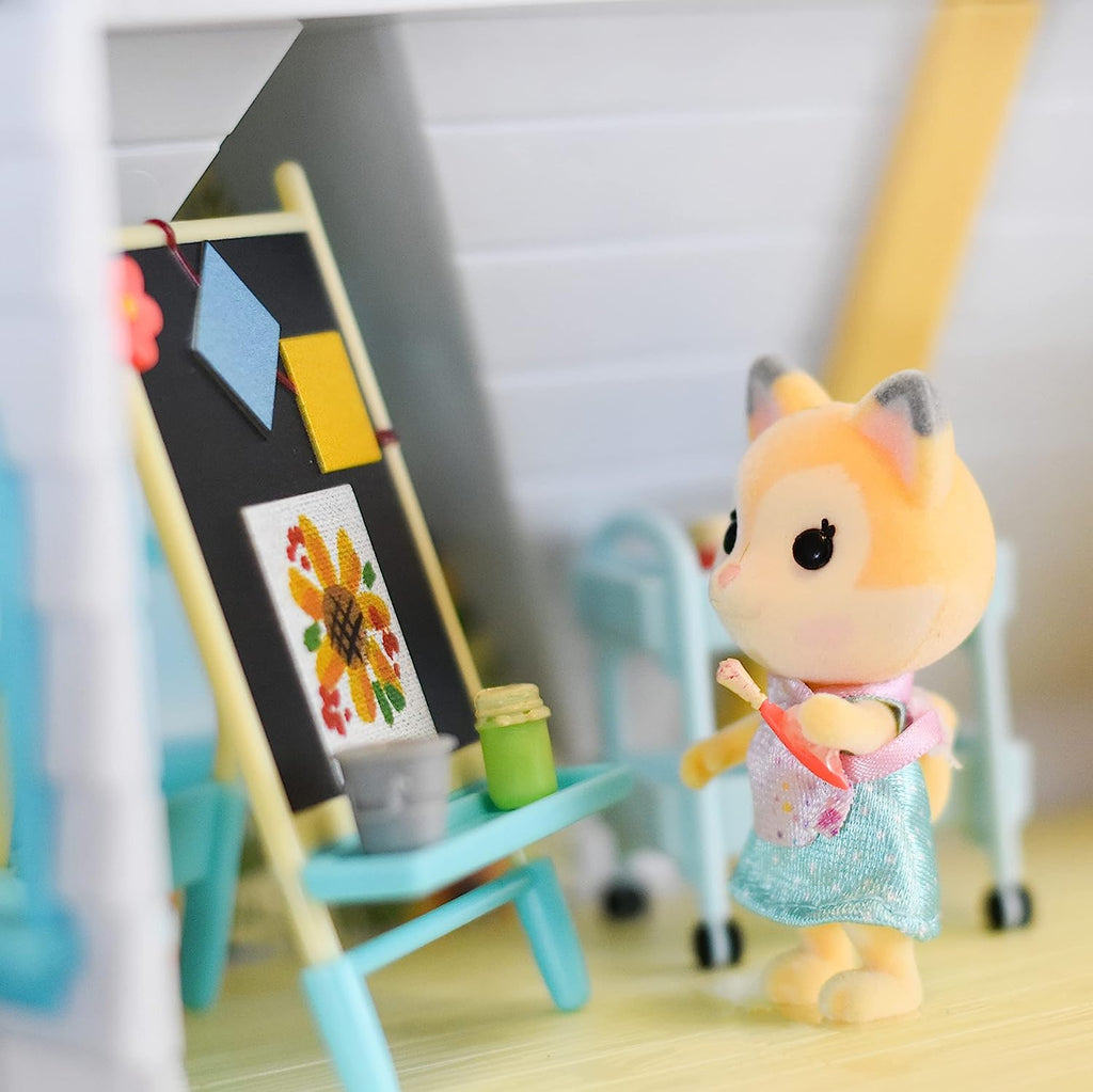 13 Pieces Paint & Color Art Fun Set with Miniature Doll Figure I132