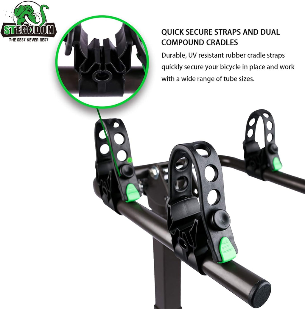 2 Bike Hitch Rack 2'' Hitch Receiver Heavy Duty Bicycle Carrier Racks Hitch Mount Double Foldable Rack Pack of 2 V898345