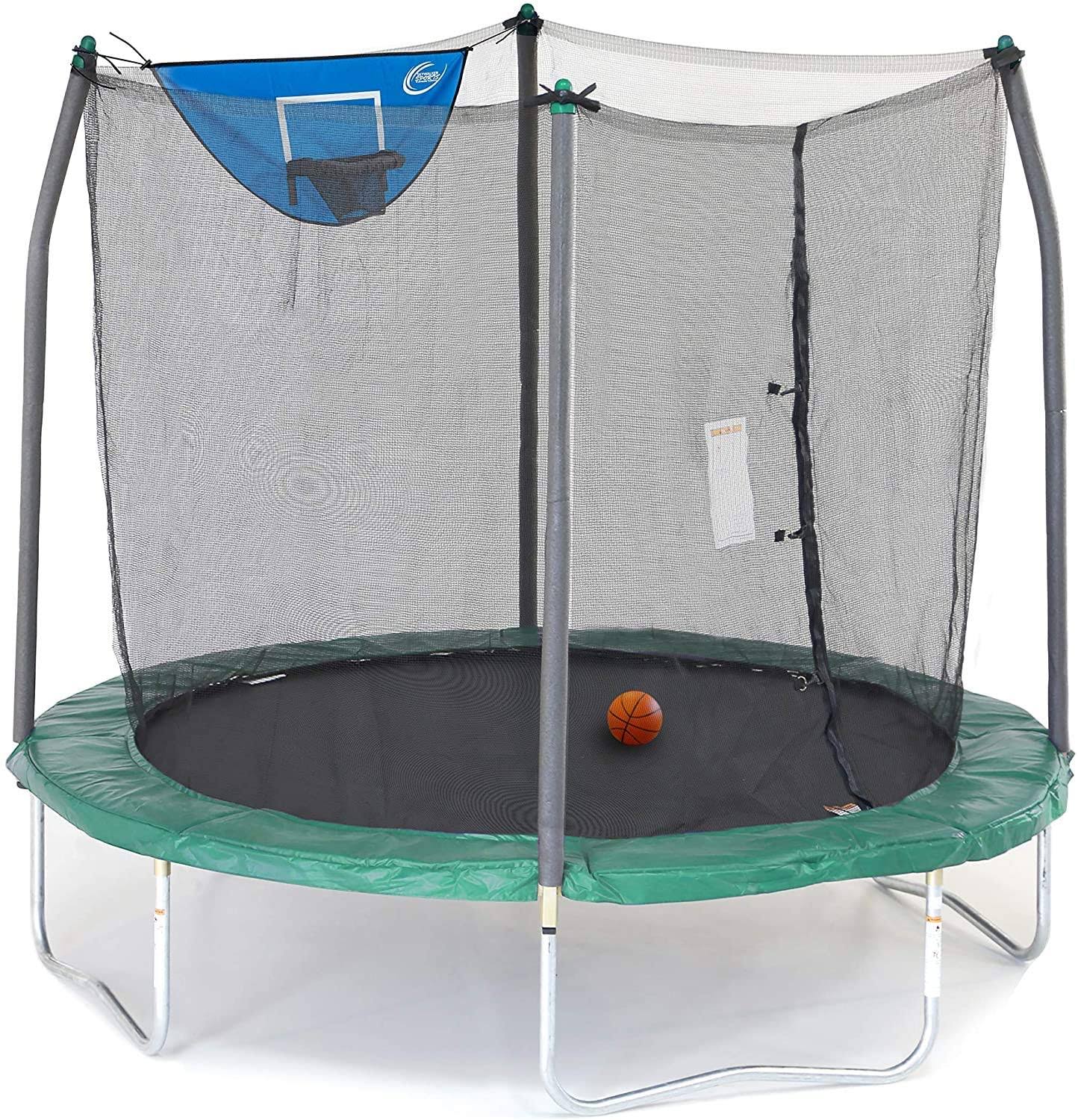 8-Feet Trampoline with Safety Enclosure and Basketball Hoop B311