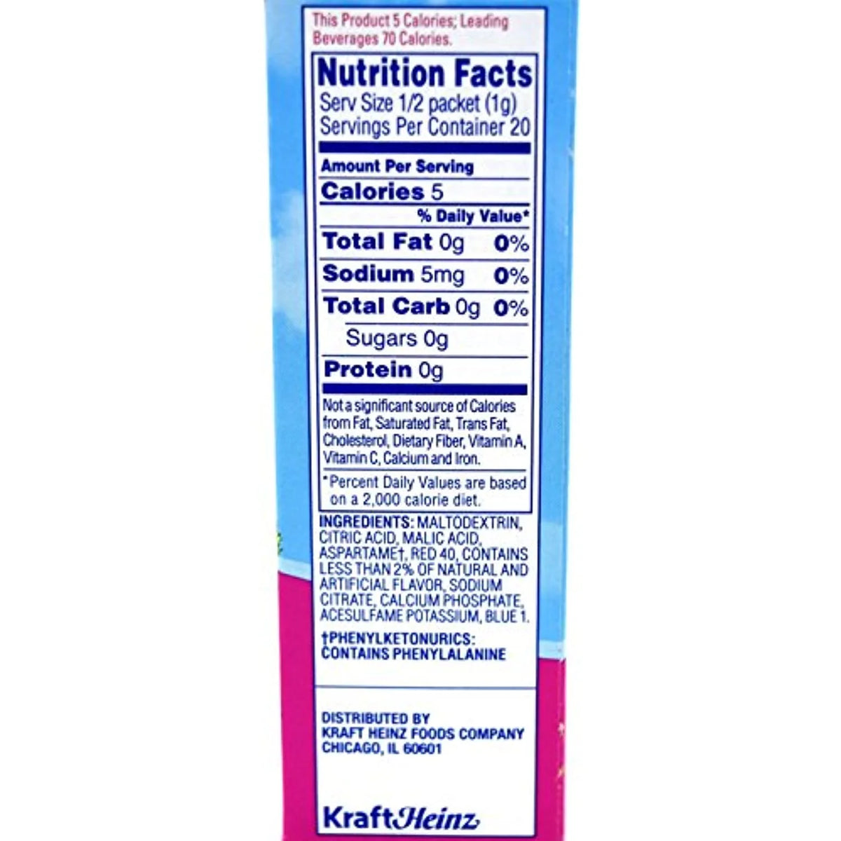 Raspberry Ice Drink Mix, 10-Packet Box (Pack Of 5) E255273