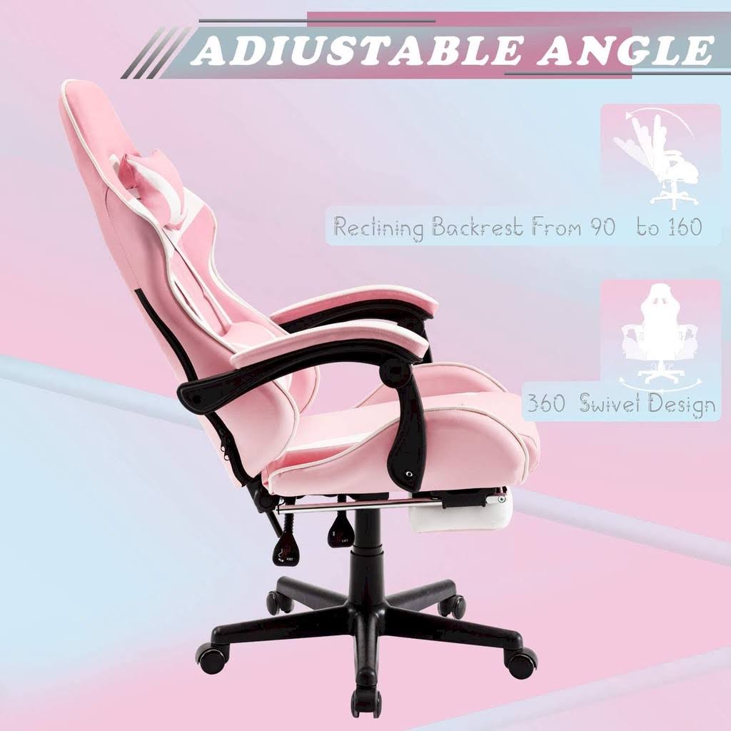 Pink Music Gaming Chair with Bluetooth Speakers D249042