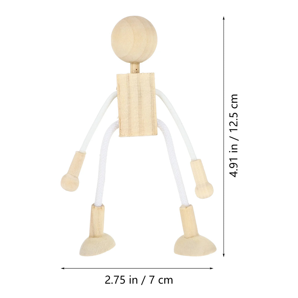 5pcs Unfinished Wooden Dolls for Arts and Crafts G85959