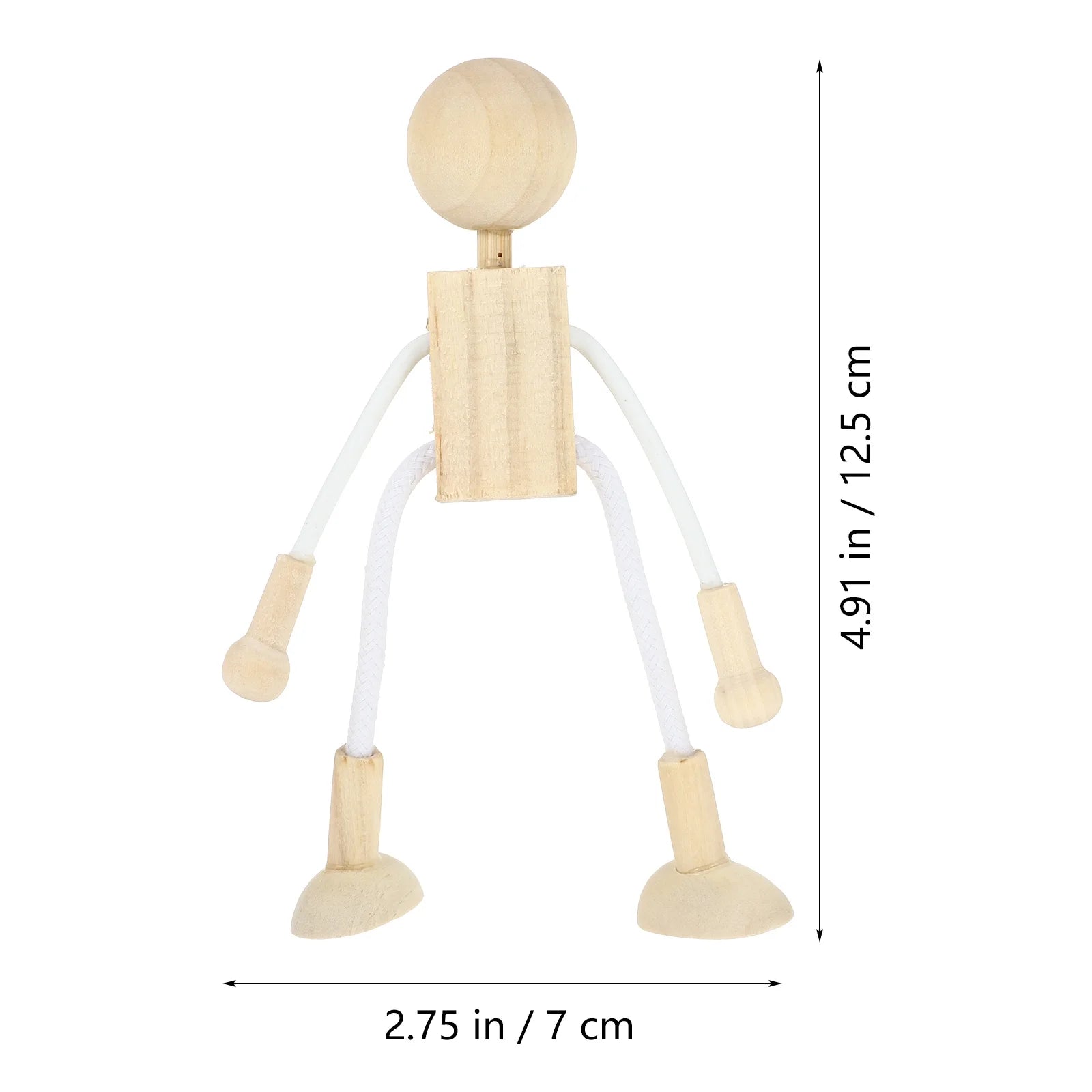 5pcs Unfinished Wooden Dolls for Arts and Crafts G85959
