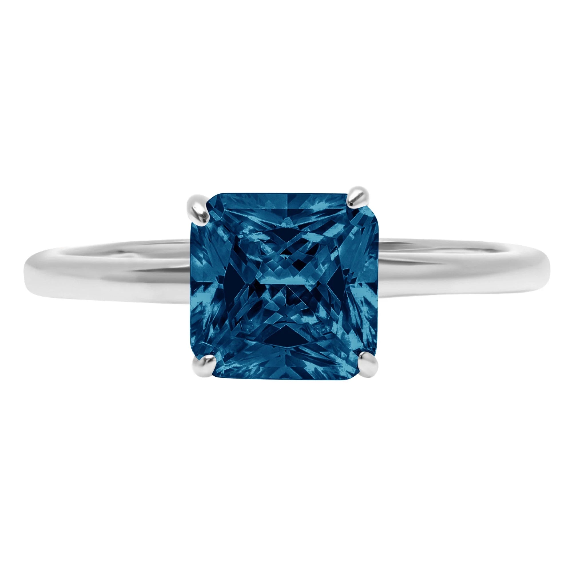 18K White Gold Solitaire Ring T1291