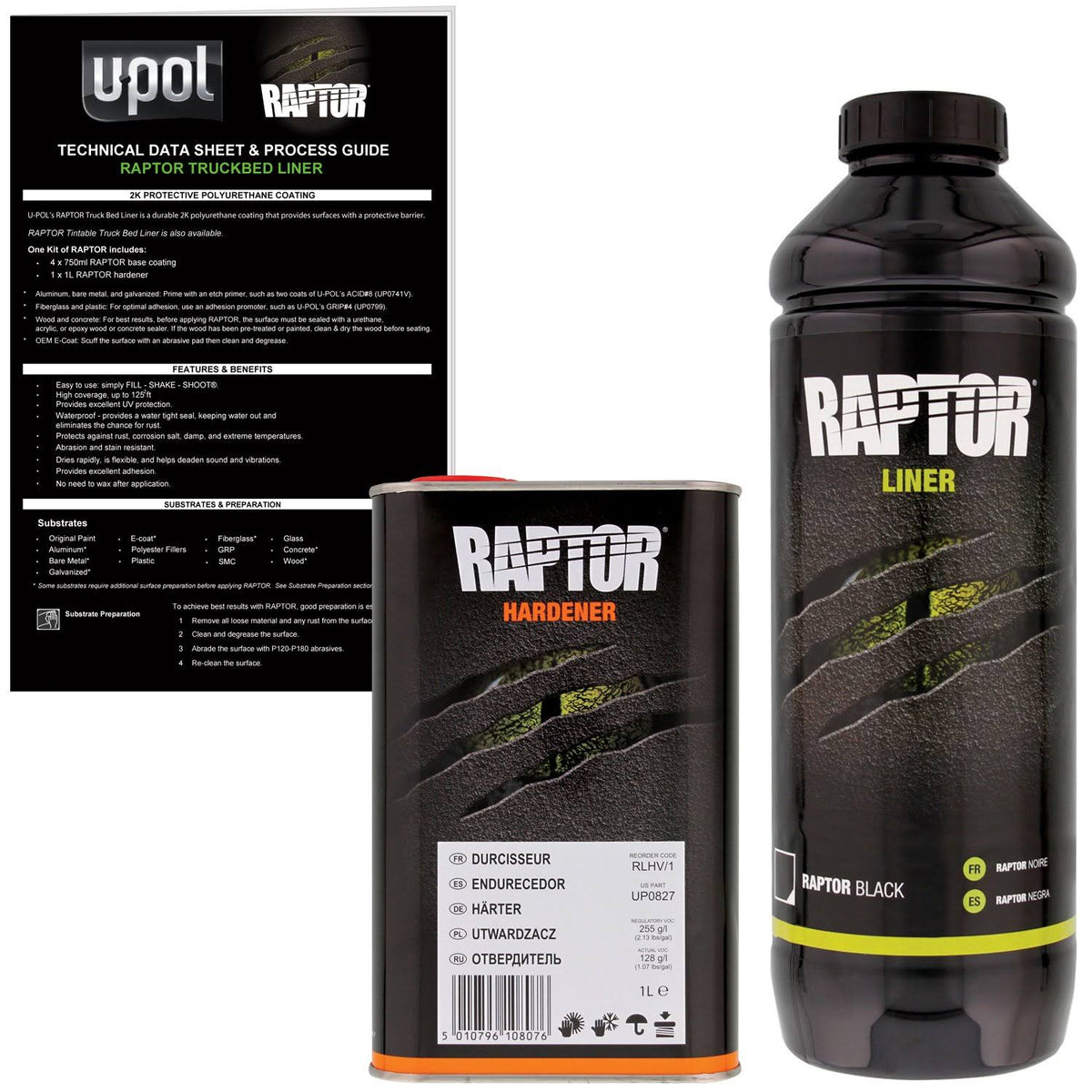 Black Urethane Spray-On Truck Bed Liner Kit, 6 Liters Y79788