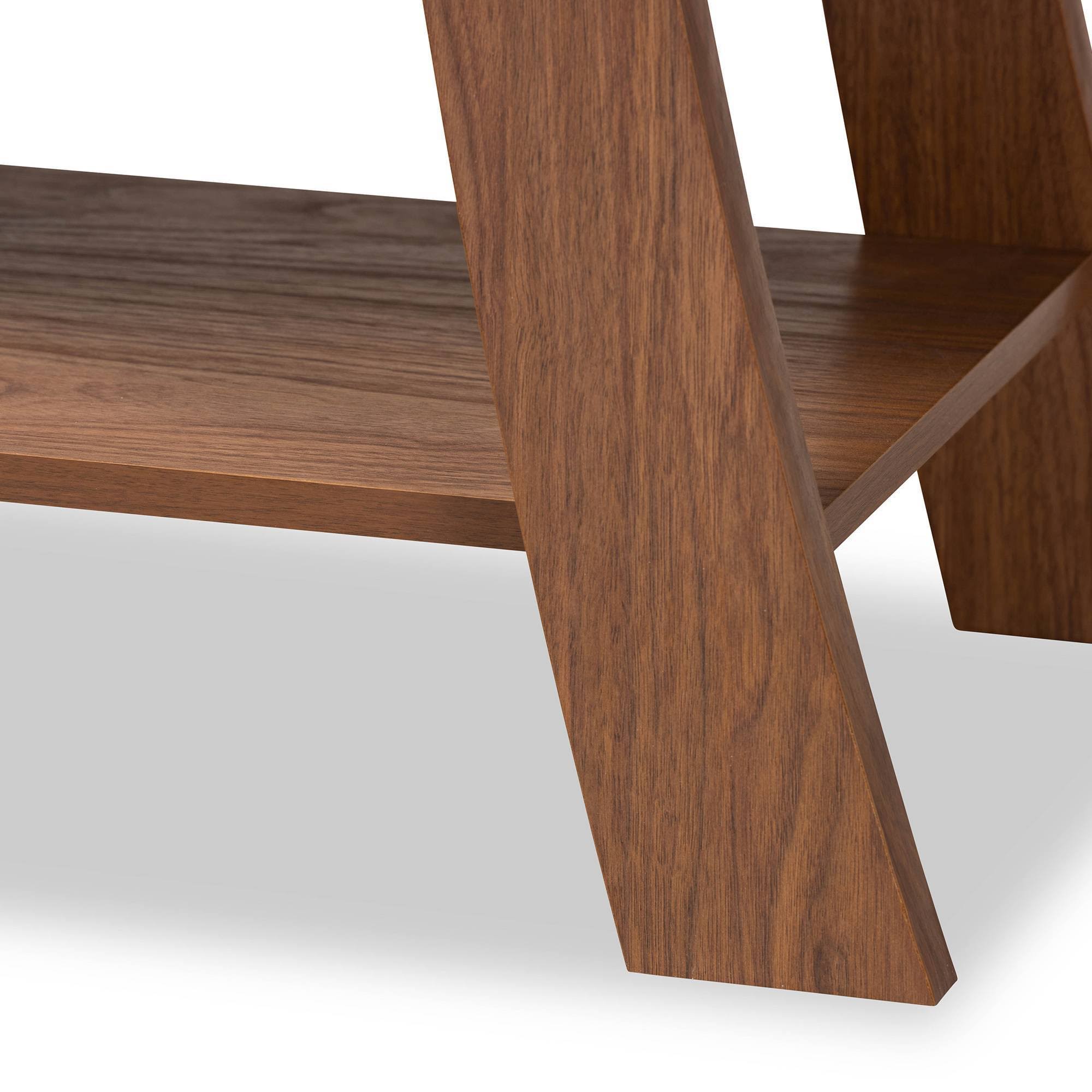 Walnut Brown Finished Wood 1-Drawer Console Table U652