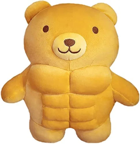 Cartoon Muscle Bear Plush Teddy Bear Large Doll, 27.5 inch D758