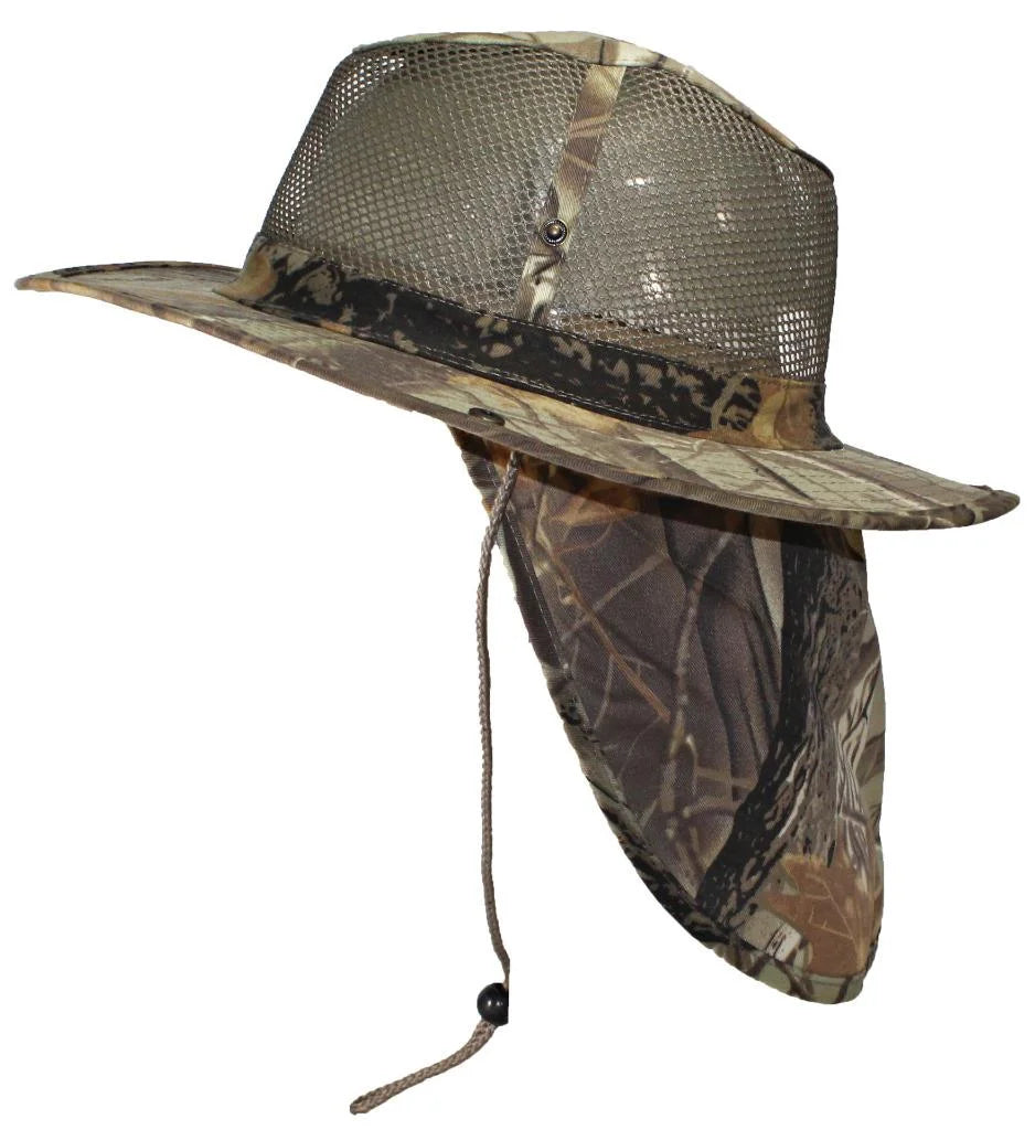 Wide Brim Safari Hat with Neck Flap W25517