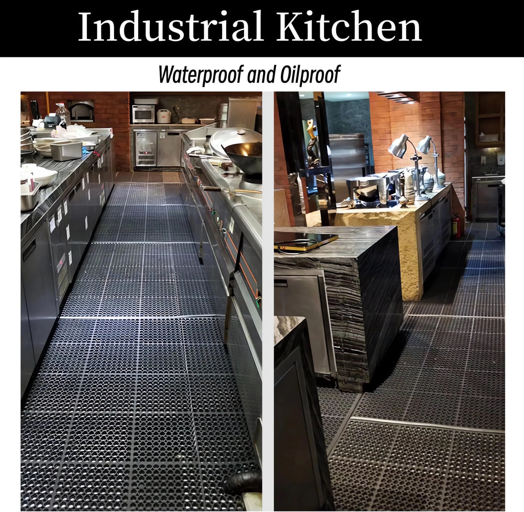 Black Non-Slip Rubber Kitchen Floor Mat H84353