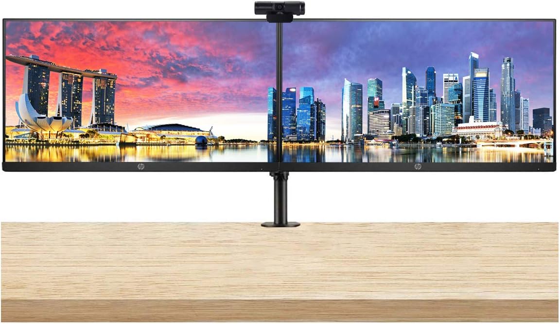 21.5 Inch FHD IPS Anti-Glare Monitor 2-Pack Bundle with Webcam and Dual Monitor Stand O785314