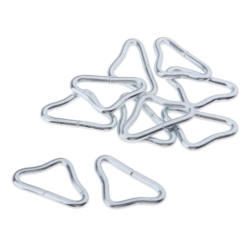 Metal Triangle Buckle, 1.5'' Dia Loop for Trampoline Mat, Leather, Craft Q20119