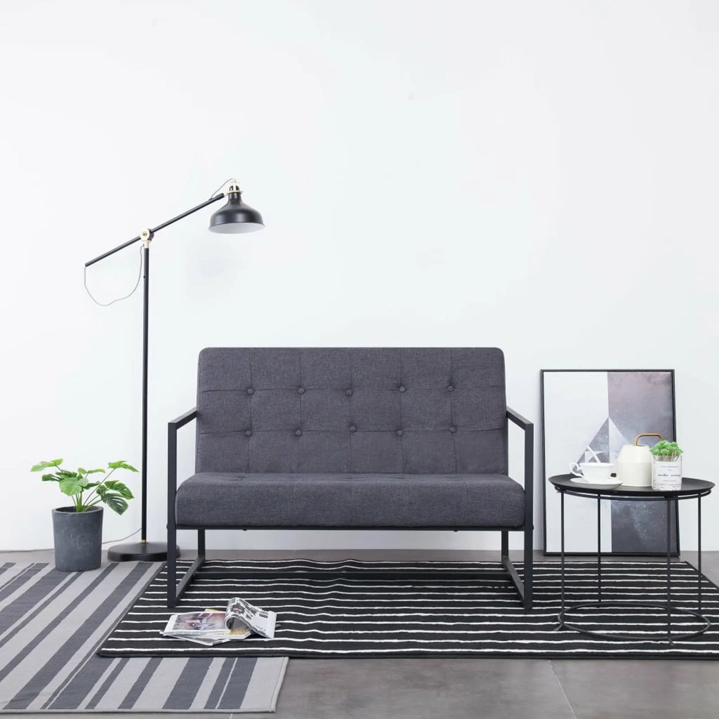 Dark Gray 2-Seater Sofa with Armrests M43712