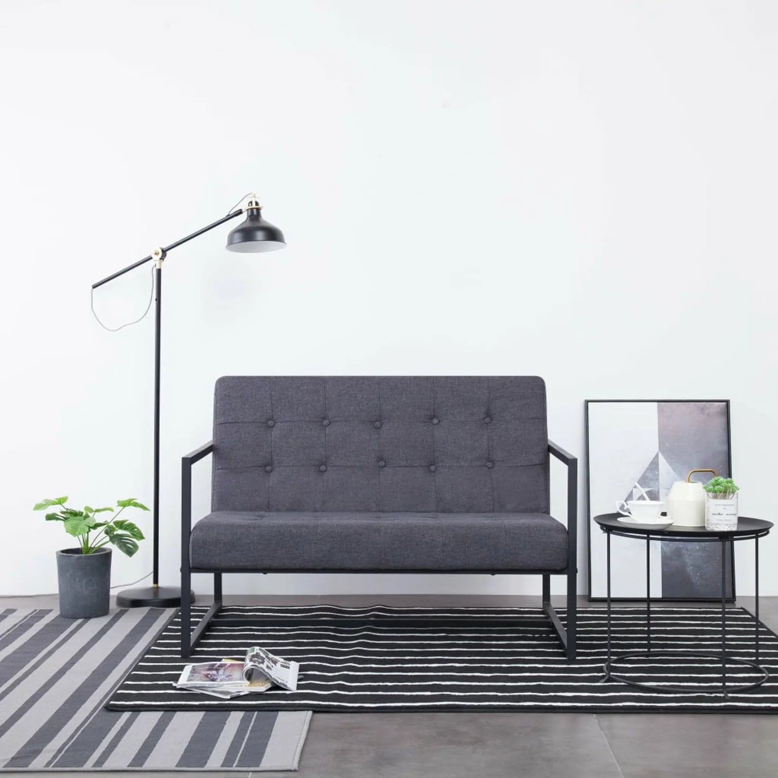 Dark Gray 2-Seater Sofa with Armrests M43712