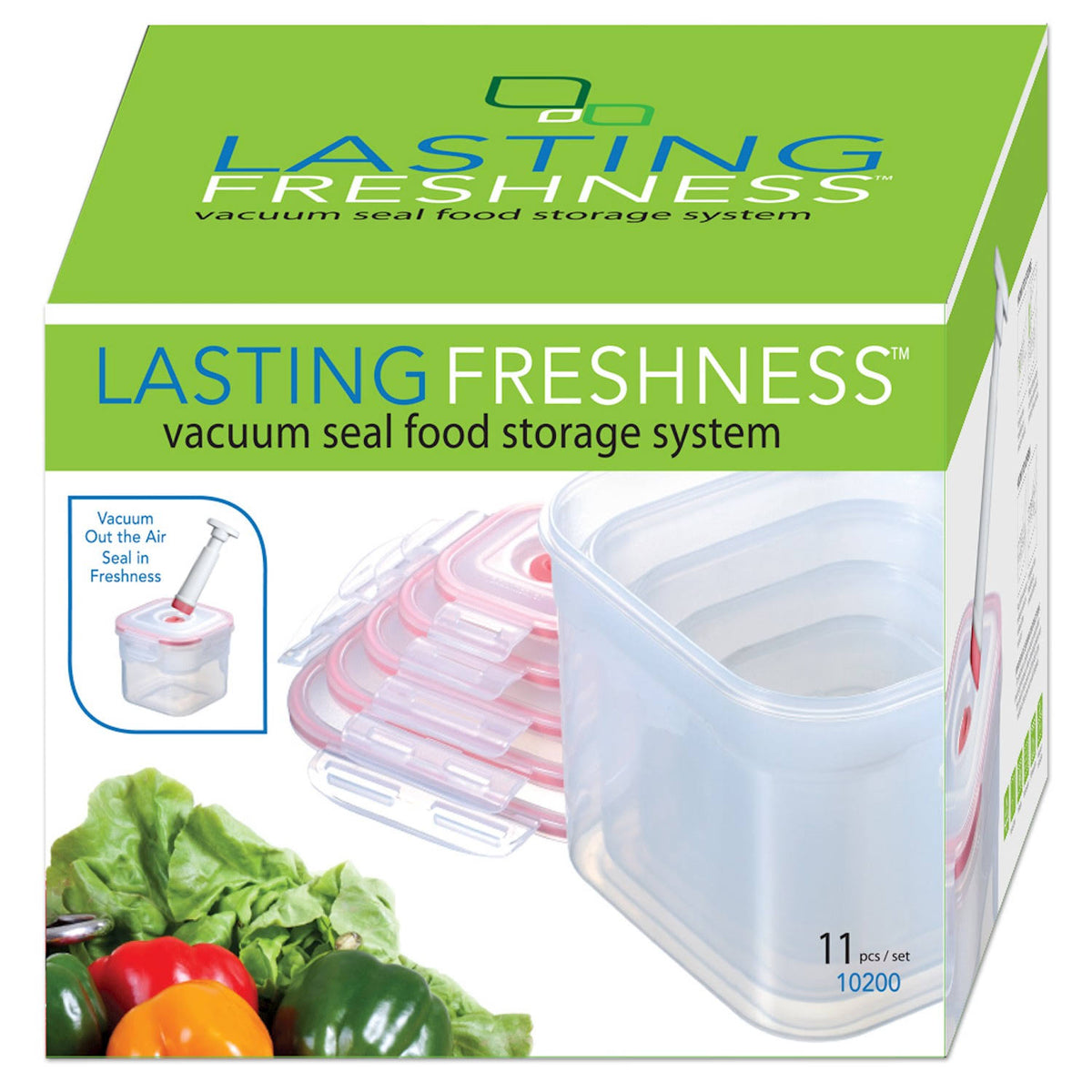 11 Piece Square Vacuum Food Storage Containers C841122