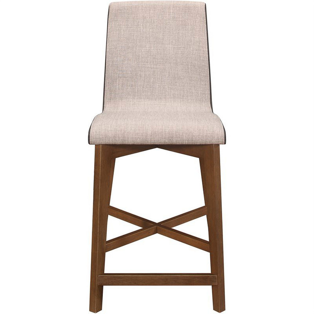 Upholstered Counter Height Stool in Gray-Walnut L436