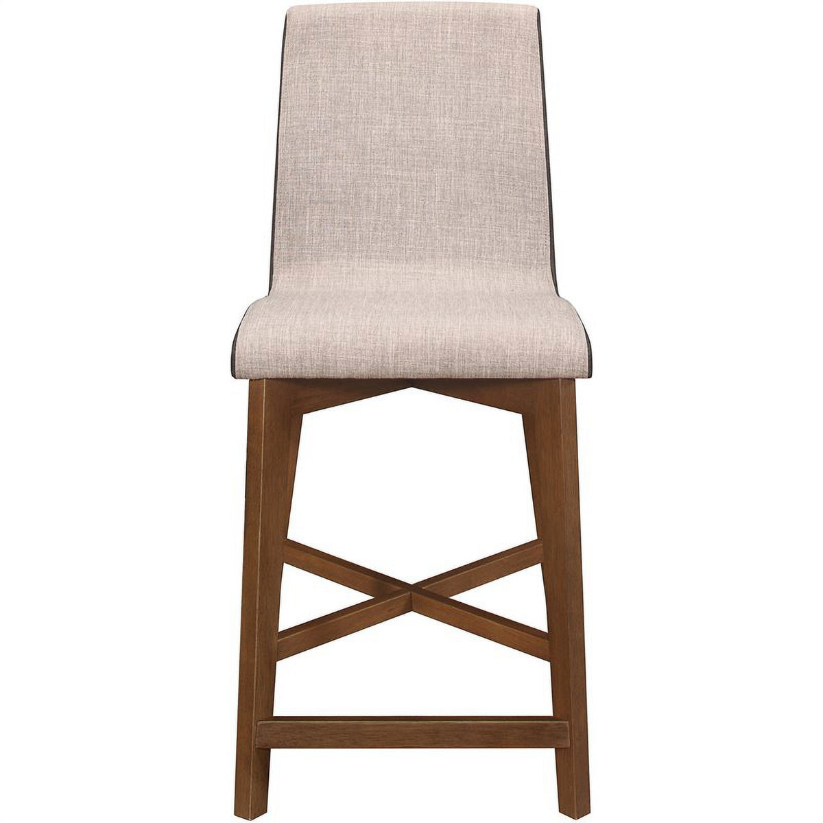 Upholstered Counter Height Stool in Gray-Walnut L436