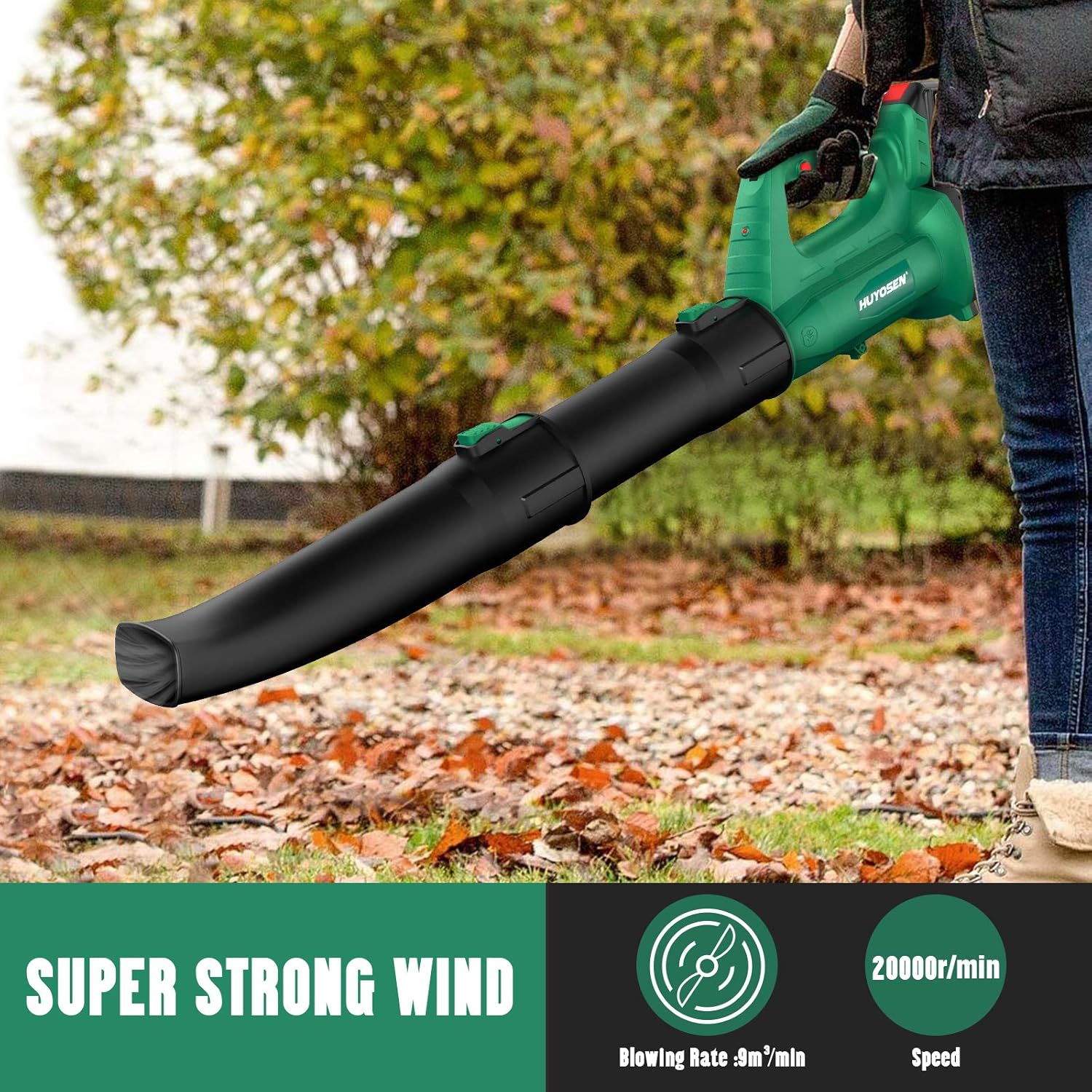 21V Cordless Handheld Leaf Blower with 4.0Ah Battery S695389