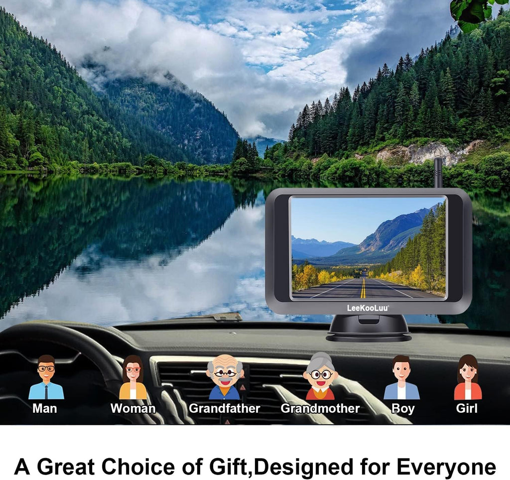 Wireless Backup Camera with 5'' Monitor Full HD 1080P Bluetooth Rear View Camera P7207