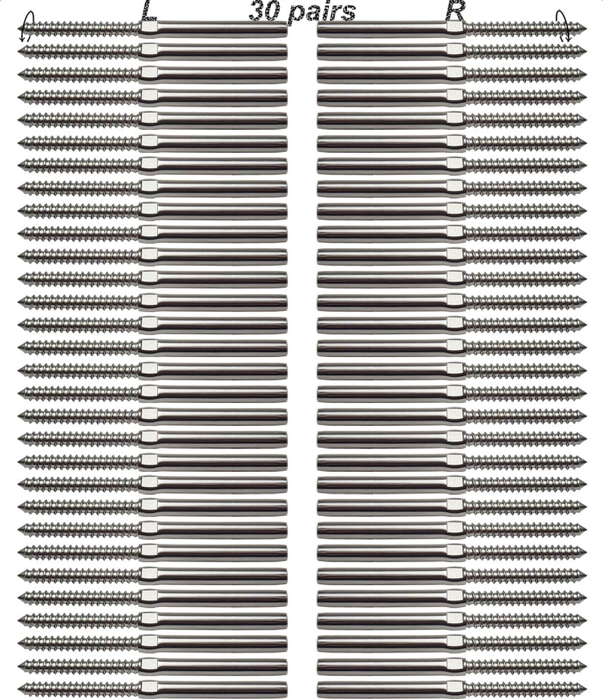 3/16 T316 Stainless Steel Cable Railing Hardware Kit 30 Pairs E92680
